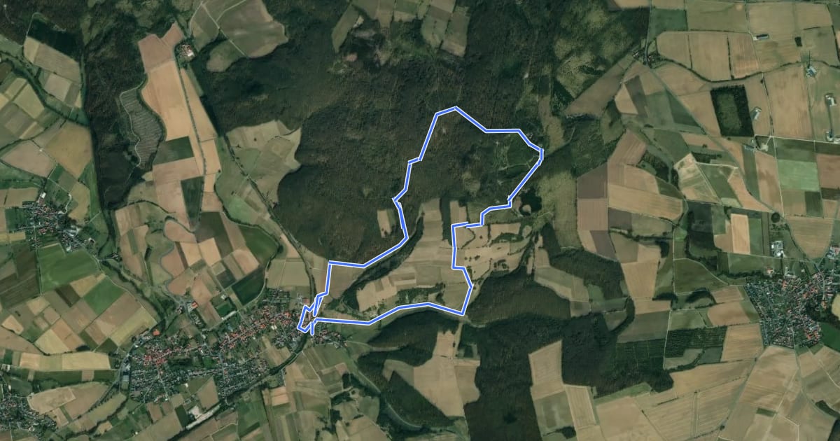 Маршрут Rundwanderweg Dransfeld 3 на спутниковом снимке
