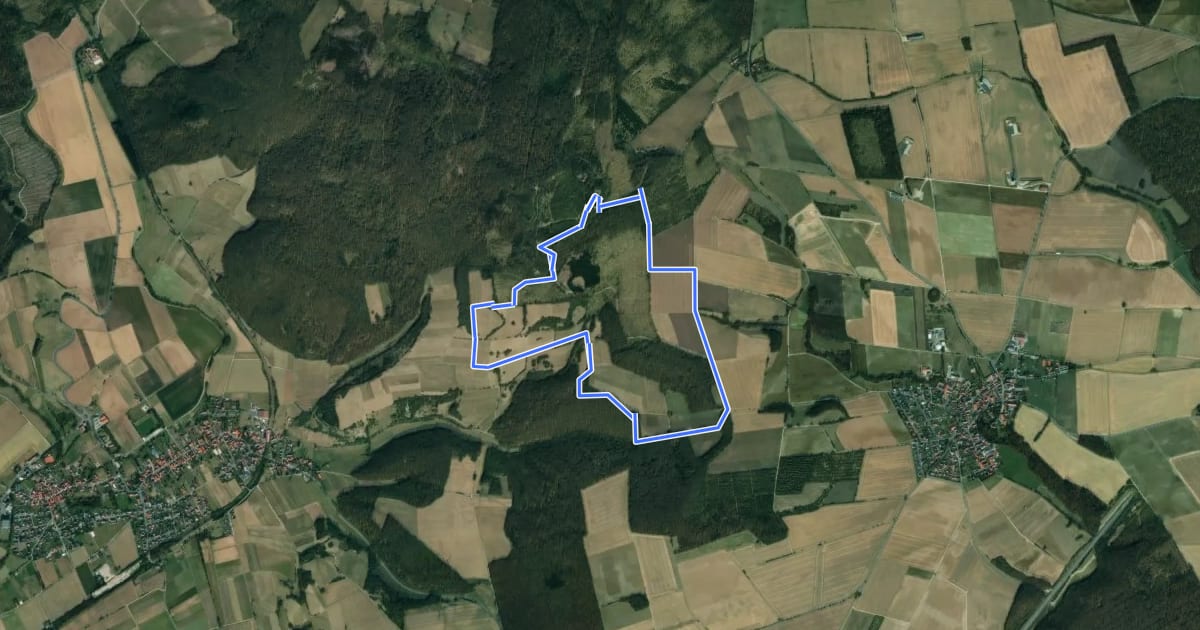 Маршрут Rundwanderweg Dransfeld 4 на спутниковом снимке