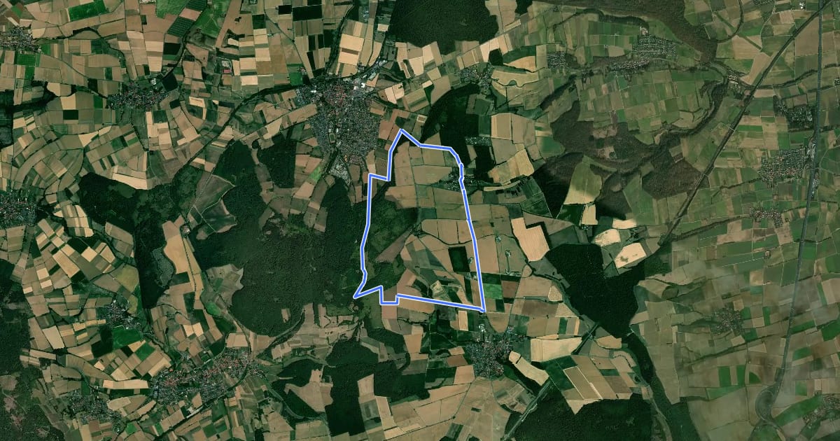 Маршрут Rundwanderweg Dransfeld 5 на спутниковом снимке