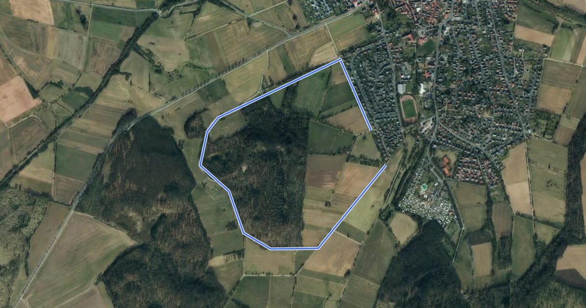 Маршрут Rundwanderweg Dransfeld 6 на спутниковом снимке