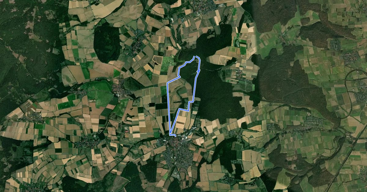 Маршрут Rundwanderweg Dransfeld 7 на спутниковом снимке