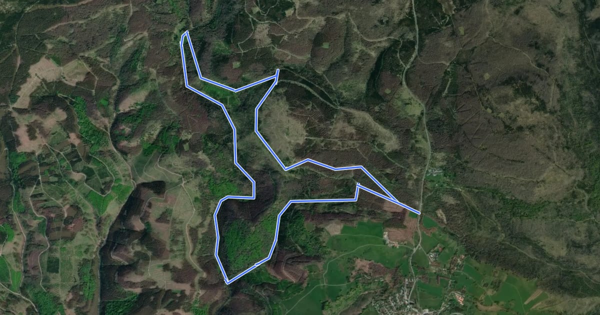Маршрут Rundwanderweg Dreibrodesteine на спутниковом снимке