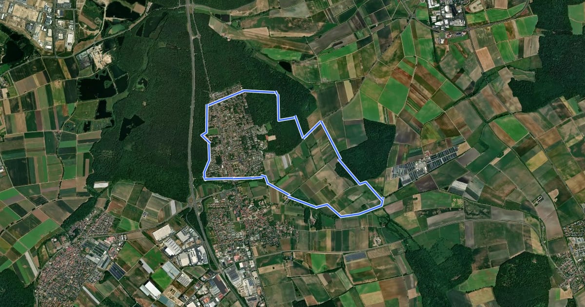 Маршрут Rundwanderweg durch die Gemarkung Schwebheim на спутниковом снимке