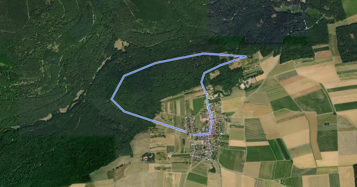 Маршрут Rundwanderweg Ebenheid, Eb1, Steinich-Weg на спутниковом снимке