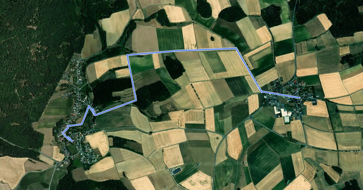 Маршрут Rundwanderweg Ebersdorf Route 2 на спутниковом снимке