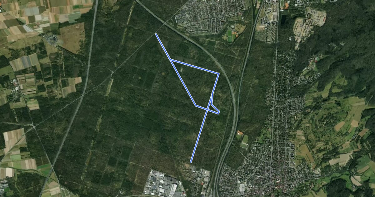 Маршрут Rundwanderweg Eberstädter Hausschneise 1: Schlangen-Weg на спутниковом снимке