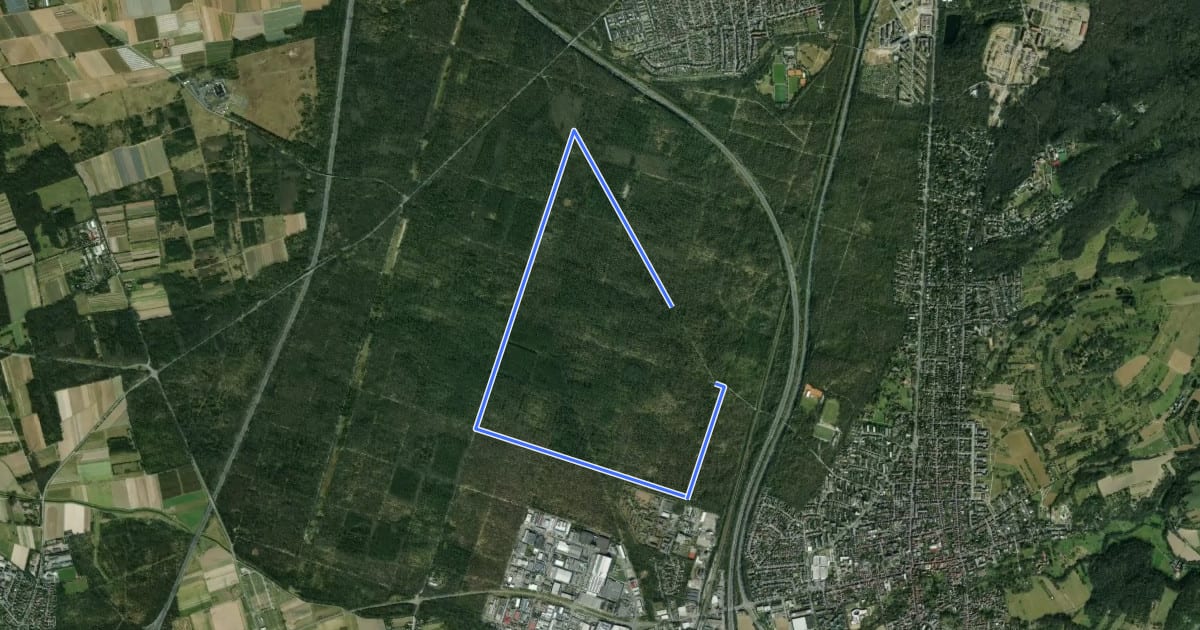 Маршрут Rundwanderweg Eberstädter Hausschneise 3: Wald-Schneisen-Weg на спутниковом снимке