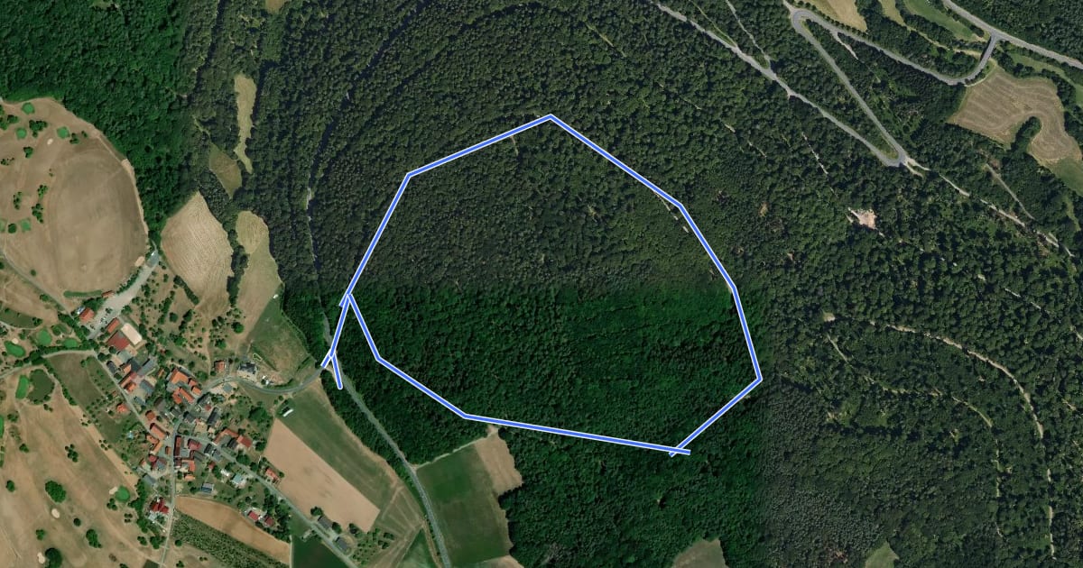 Маршрут Rundwanderweg Eichenbühl Guggenberger Höhe 2: Gehackter-Berg-Weg на спутниковом снимке