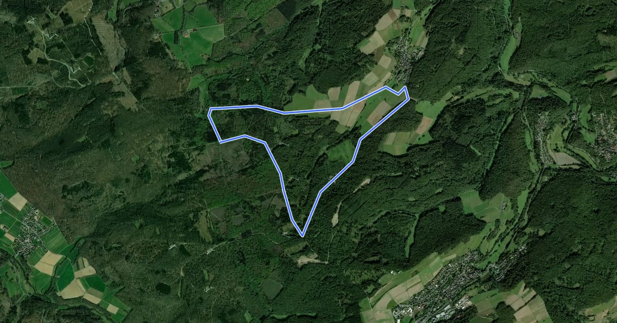 Маршрут Rundwanderweg Eichenblatt Cratzenbach на спутниковом снимке