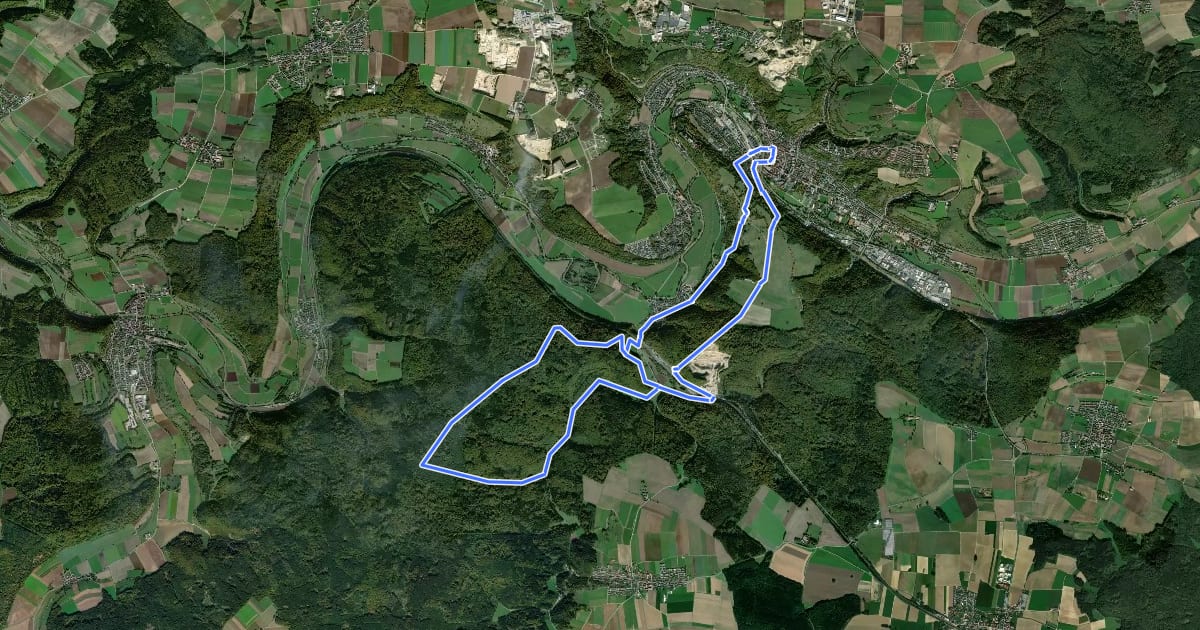 Маршрут Rundwanderweg Eichstätt Nr. 1 на спутниковом снимке