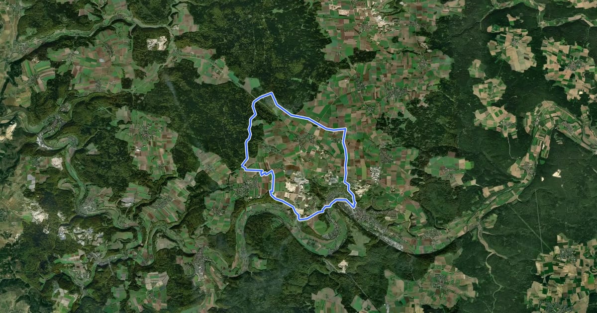 Маршрут Rundwanderweg Eichstätt Nr. 2 на спутниковом снимке