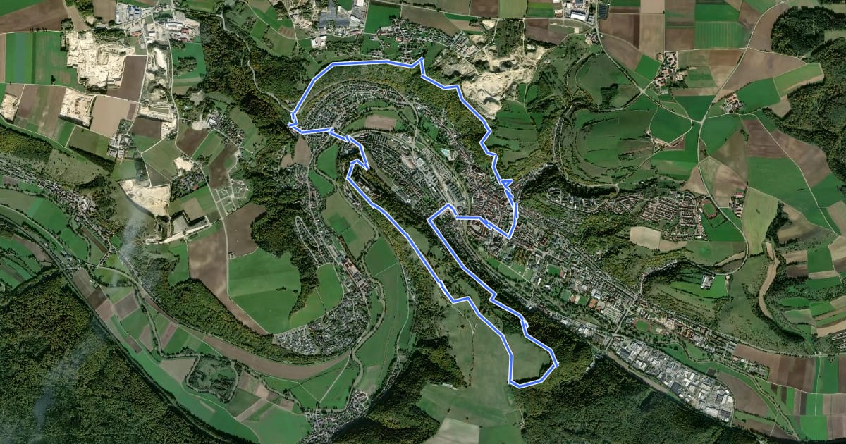 Маршрут Rundwanderweg Eichstätt Nr. 7 на спутниковом снимке