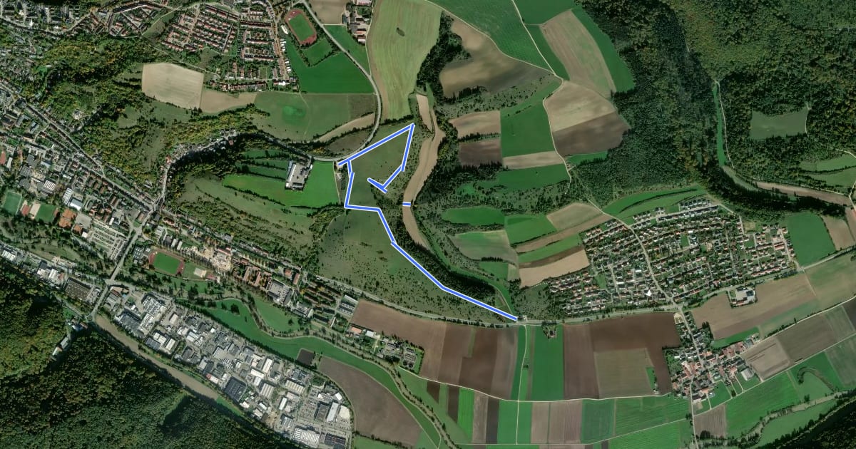 Маршрут Rundwanderweg Eichstätt Nr. 8 на спутниковом снимке