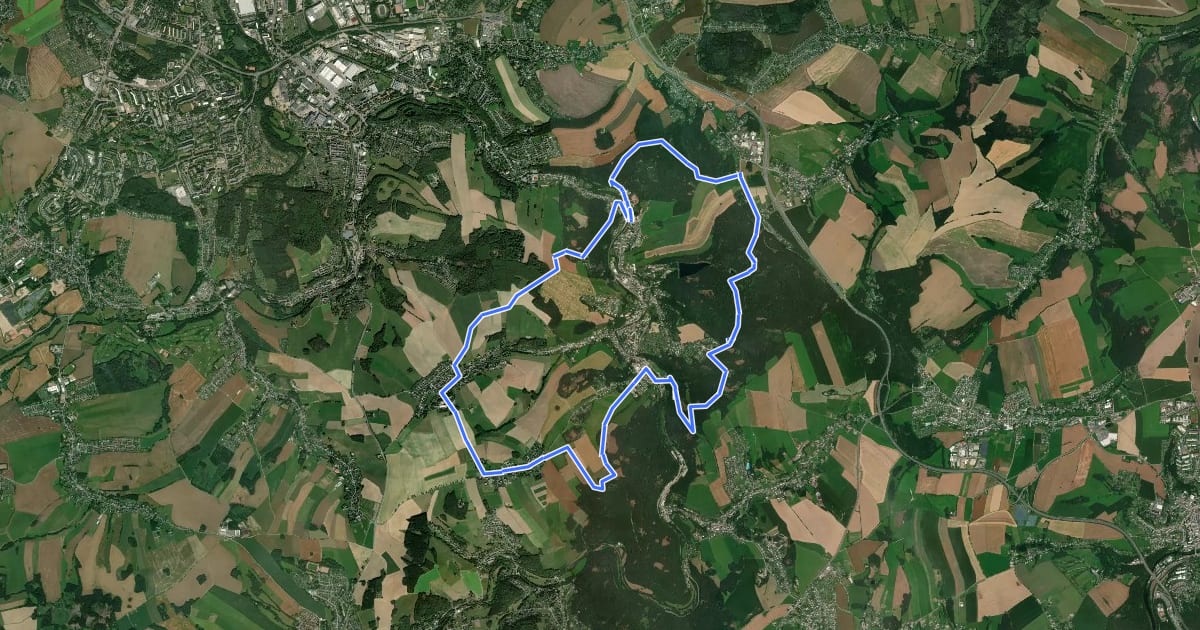 Маршрут Rundwanderweg Einsiedel на спутниковом снимке