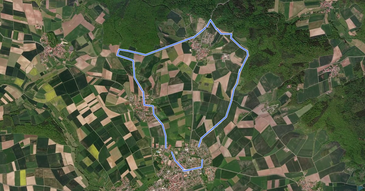 Маршрут Rundwanderweg Elster Hofheim на спутниковом снимке