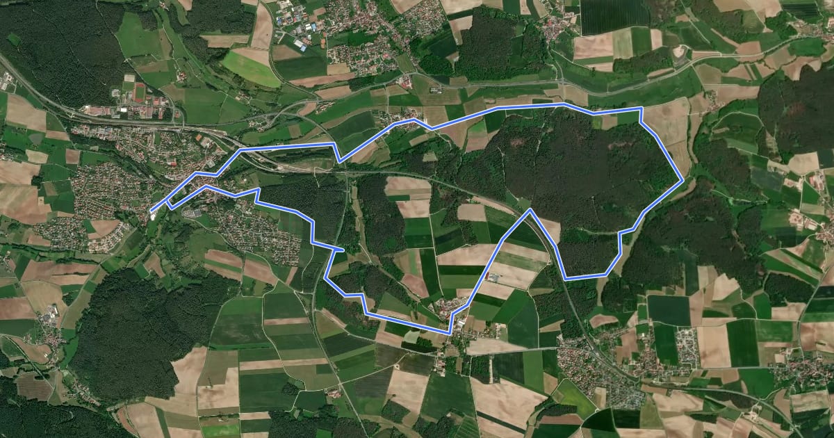 Маршрут Rundwanderweg Emskirchen E 6 на спутниковом снимке