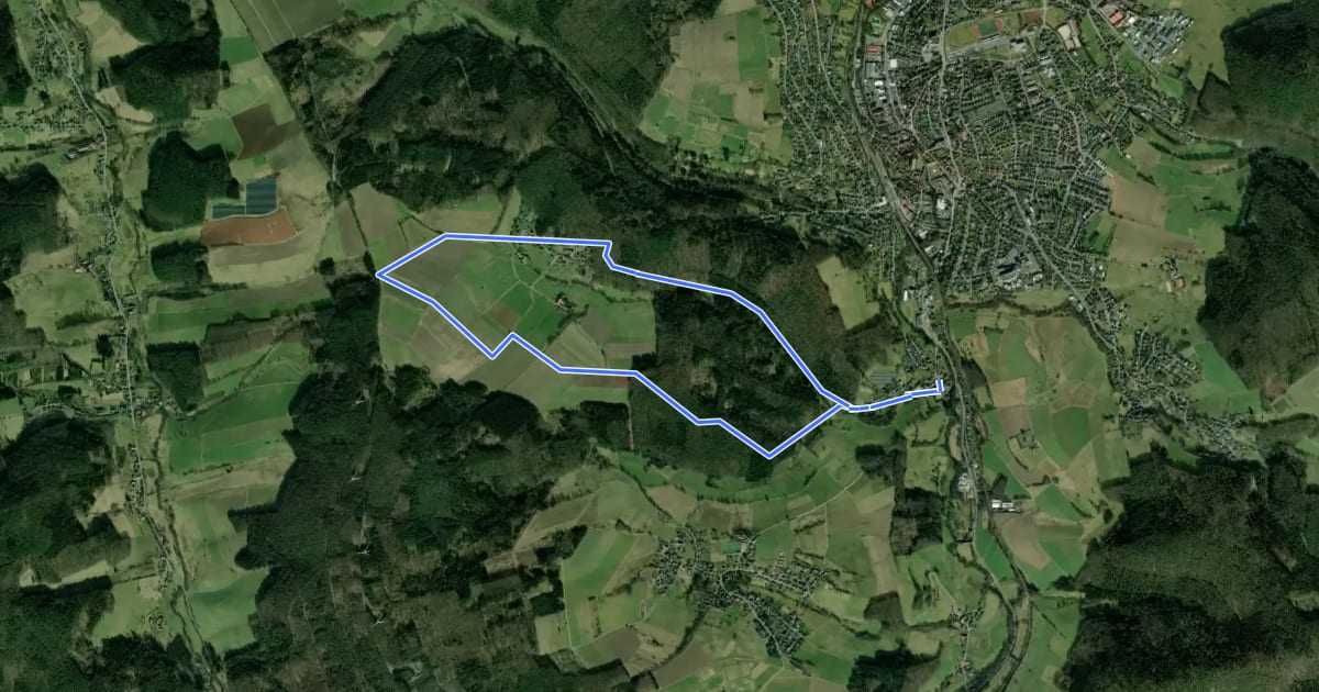 Маршрут Rundwanderweg Erbach 2: на спутниковом снимке