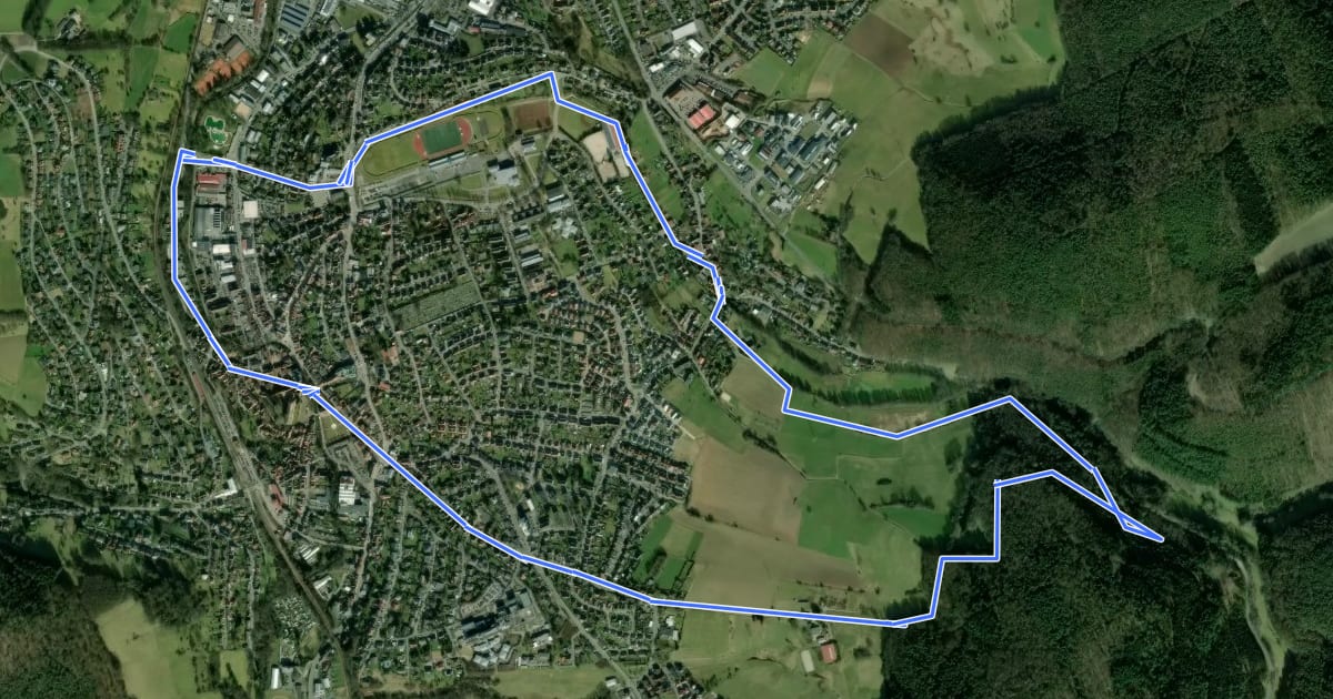 Маршрут Rundwanderweg Erbach 3 на спутниковом снимке