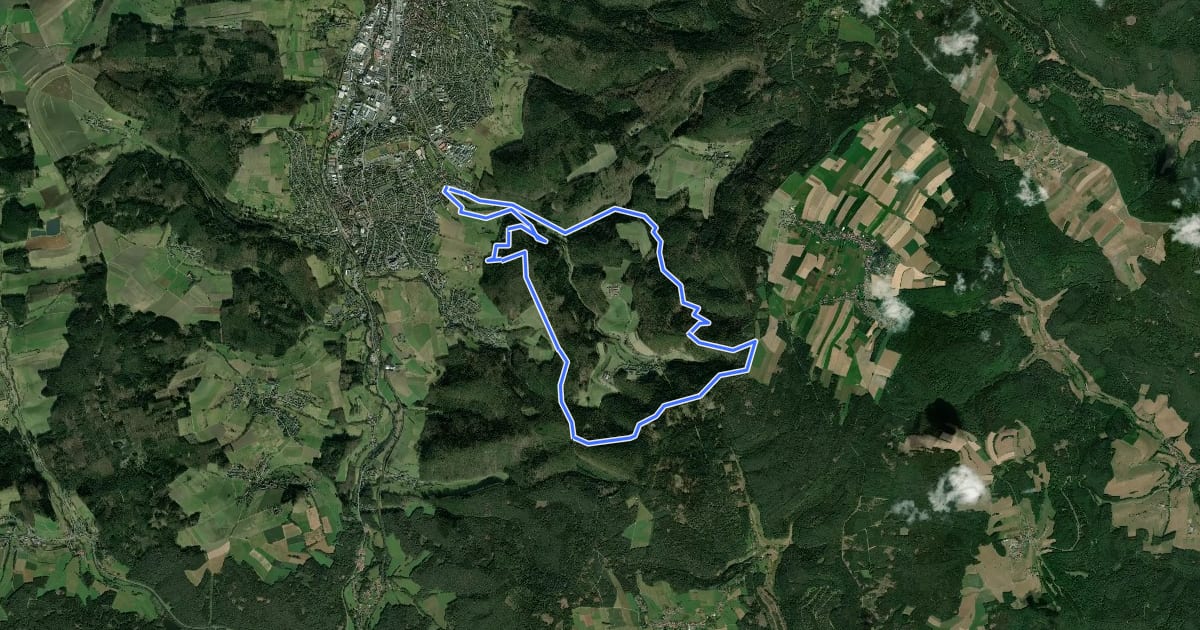 Маршрут Rundwanderweg Erbach 6 на спутниковом снимке