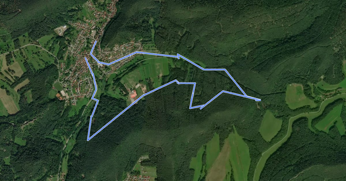 Маршрут Rundwanderweg Erfweiler 59 на спутниковом снимке