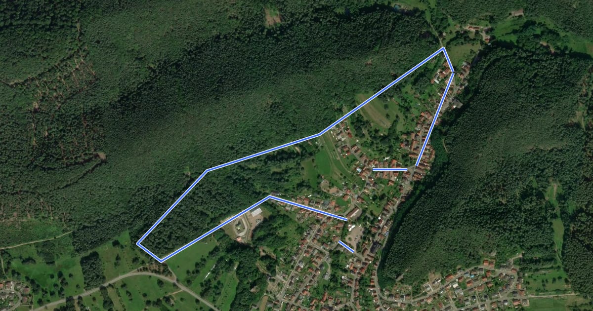 Маршрут Rundwanderweg Erfweiler 60 на спутниковом снимке