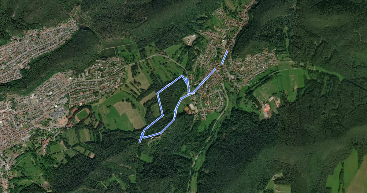 Маршрут Rundwanderweg Erfweiler 61 на спутниковом снимке