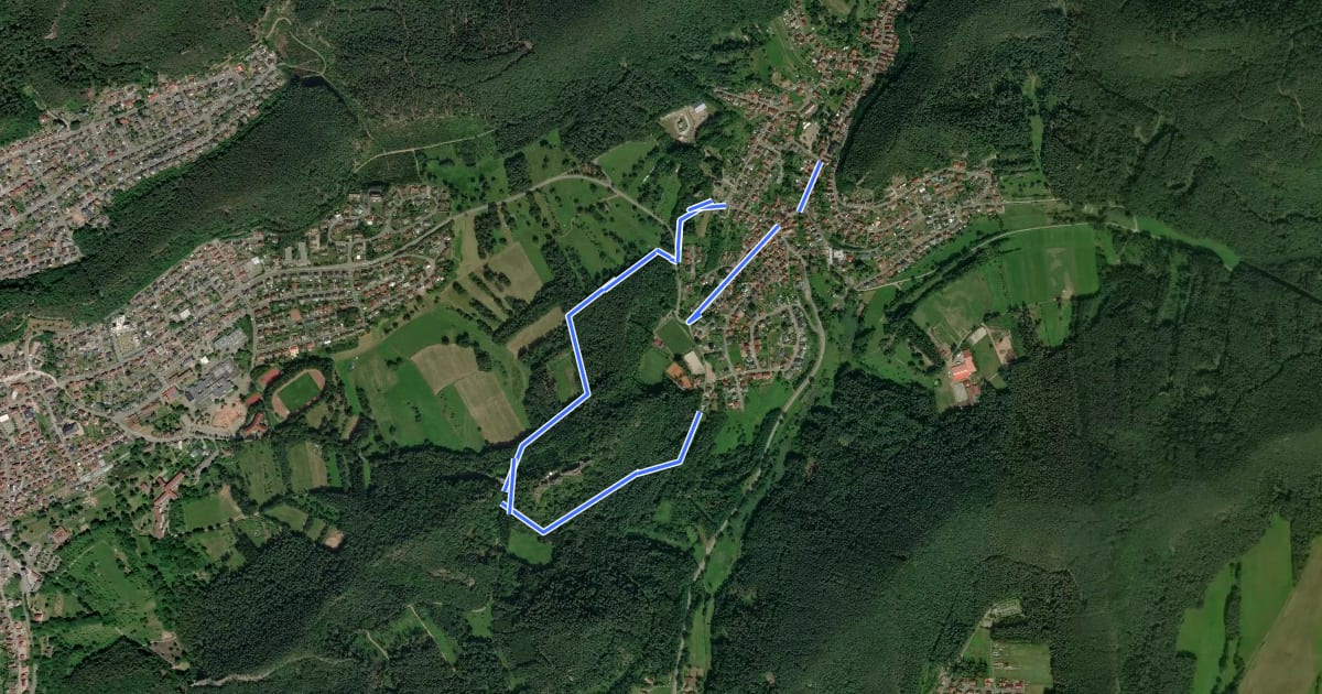 Маршрут Rundwanderweg Erfweiler 62 на спутниковом снимке