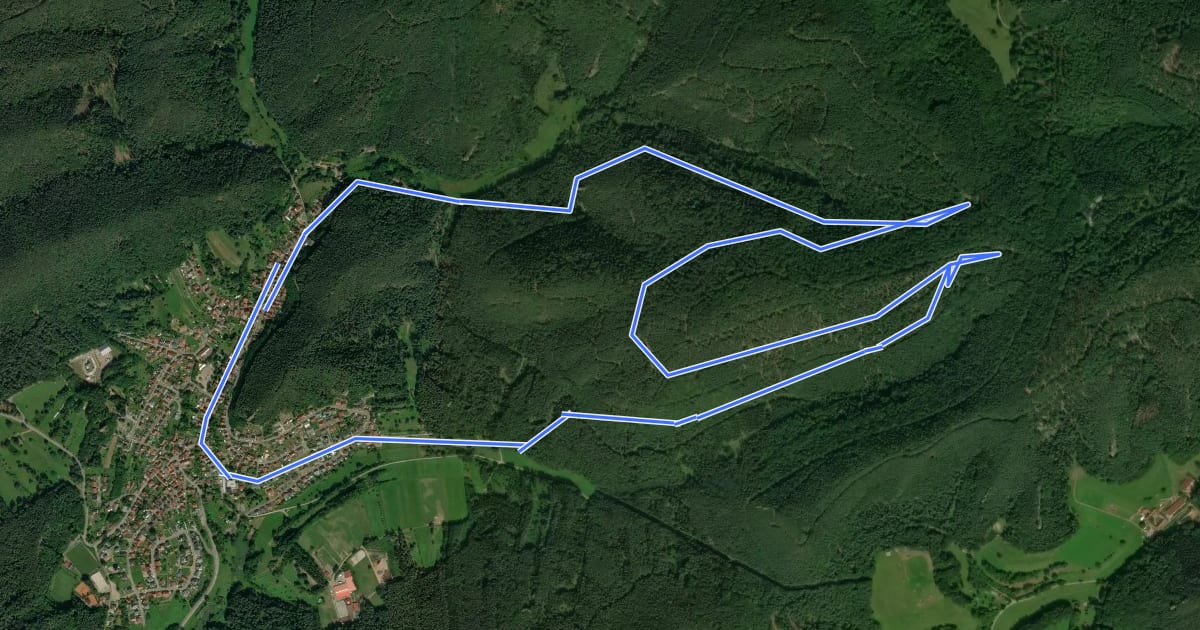 Маршрут Rundwanderweg Erfweiler 65 на спутниковом снимке
