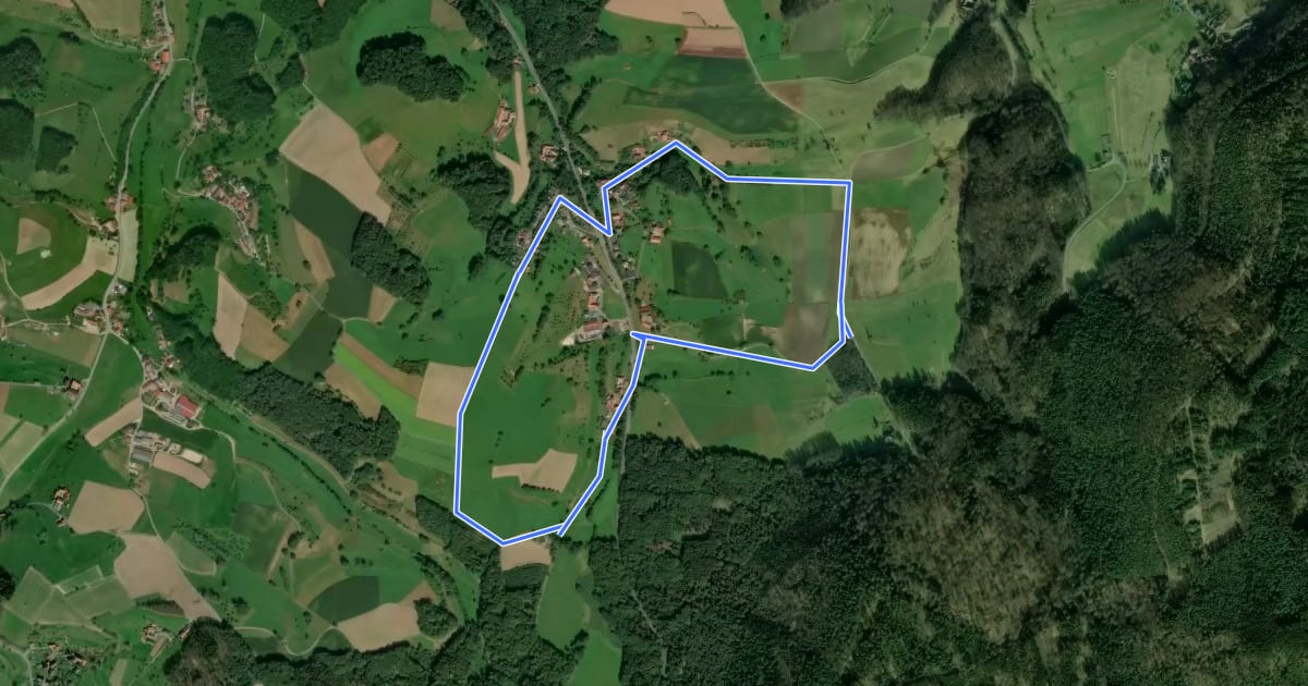 Маршрут Rundwanderweg Erzbach 1 на спутниковом снимке