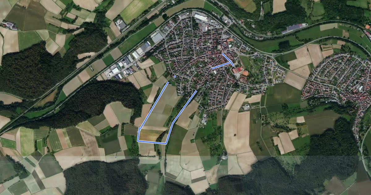 Маршрут Rundwanderweg Eschelbronn Sporthalle 1: Neurott-Weg на спутниковом снимке