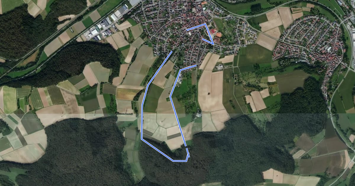 Маршрут Rundwanderweg Eschelbronn Sporthalle 2: Weißeberg-Weg на спутниковом снимке