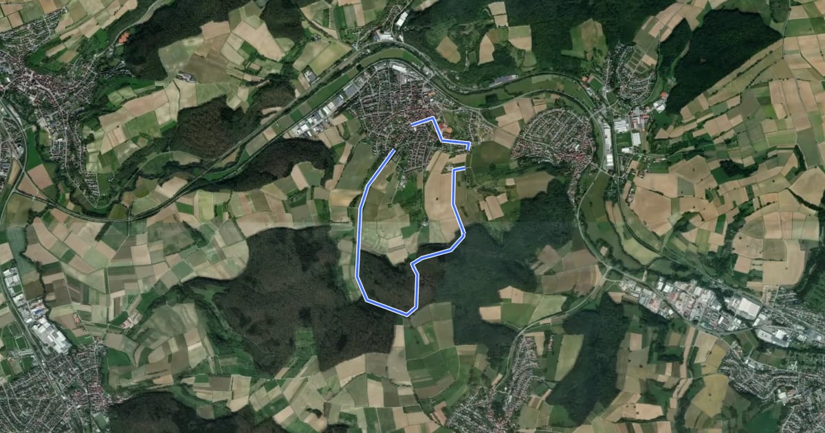 Маршрут Rundwanderweg Eschelbronn Sporthalle 3: Kuhloch-Weg на спутниковом снимке