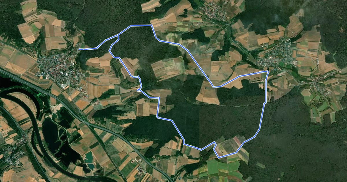 Маршрут Rundwanderweg Fasan Stettfeld на спутниковом снимке