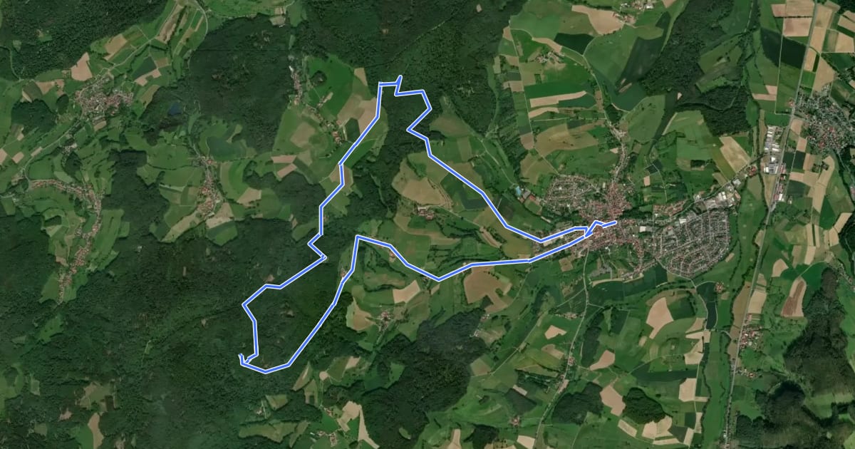 Маршрут Rundwanderweg Fränkisch-Crumbach 2 на спутниковом снимке
