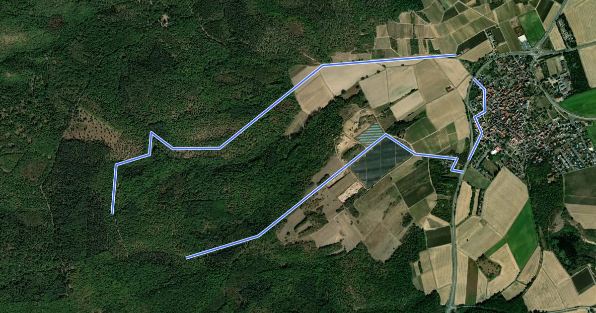 Маршрут Rundwanderweg Frei-Laubersheim 22 на спутниковом снимке
