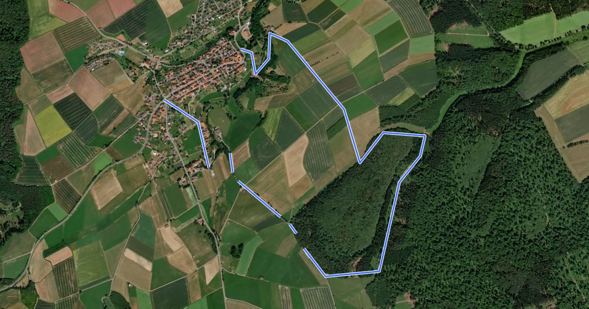 Маршрут Rundwanderweg Freienhagen 1 на спутниковом снимке