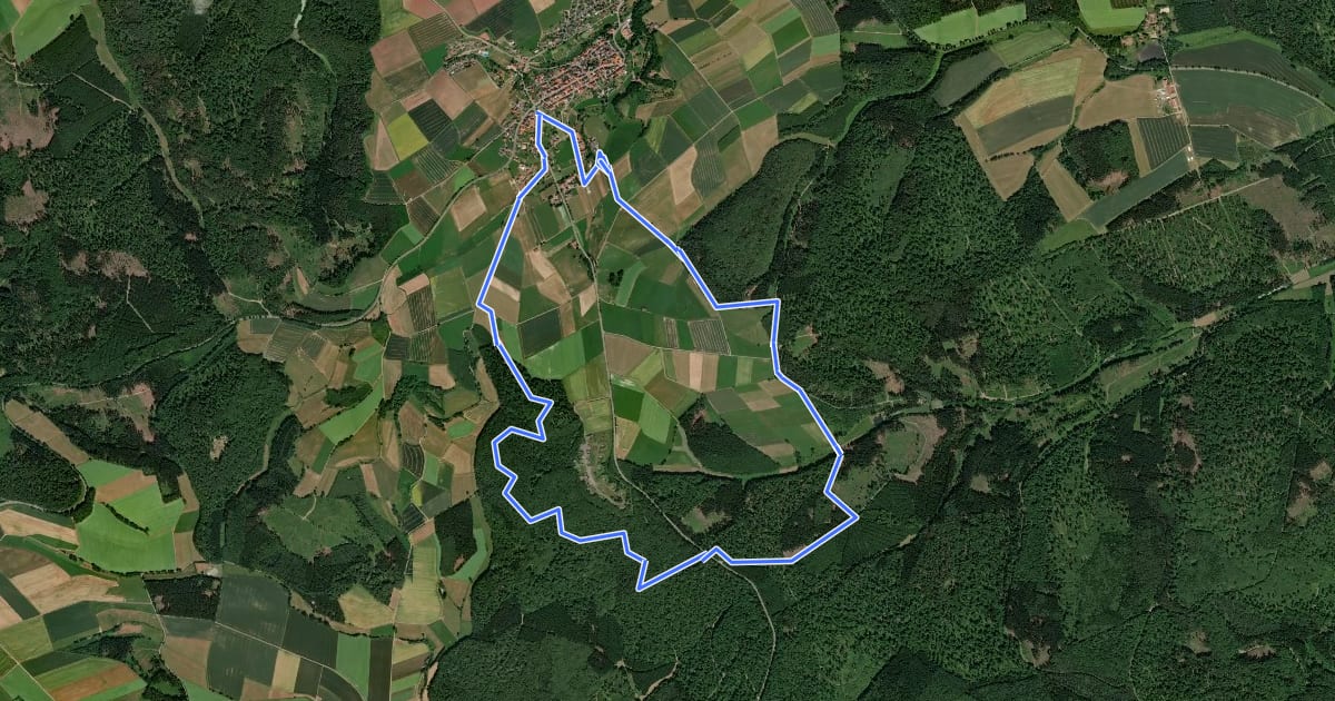 Маршрут Rundwanderweg Freienhagen 2 на спутниковом снимке