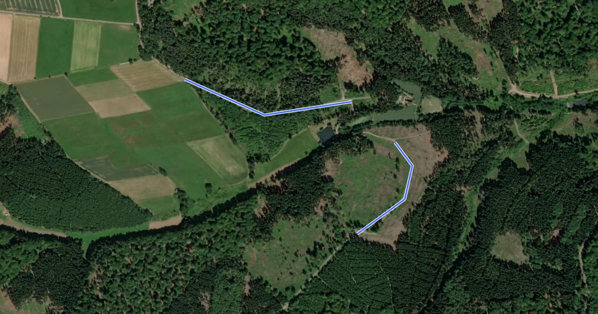 Маршрут Rundwanderweg Freienhagen 2, Variante A на спутниковом снимке