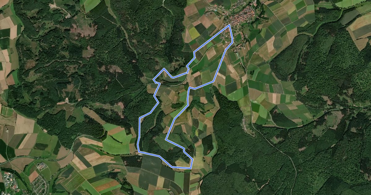 Маршрут Rundwanderweg Freienhagen 3 на спутниковом снимке