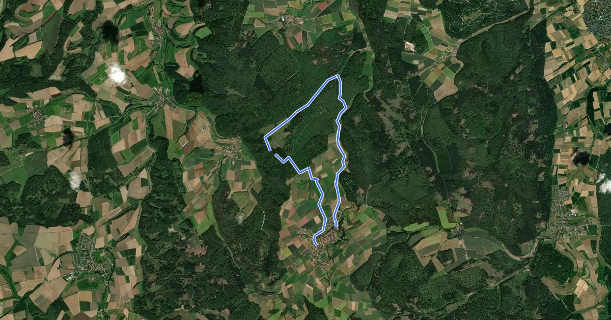Маршрут Rundwanderweg Freienhagen 6 на спутниковом снимке