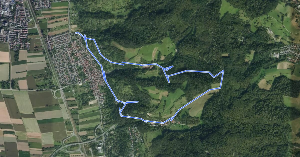 Маршрут Rundwanderweg Friedhof Sulzbach 2: Nächstenbacher-Weg на спутниковом снимке