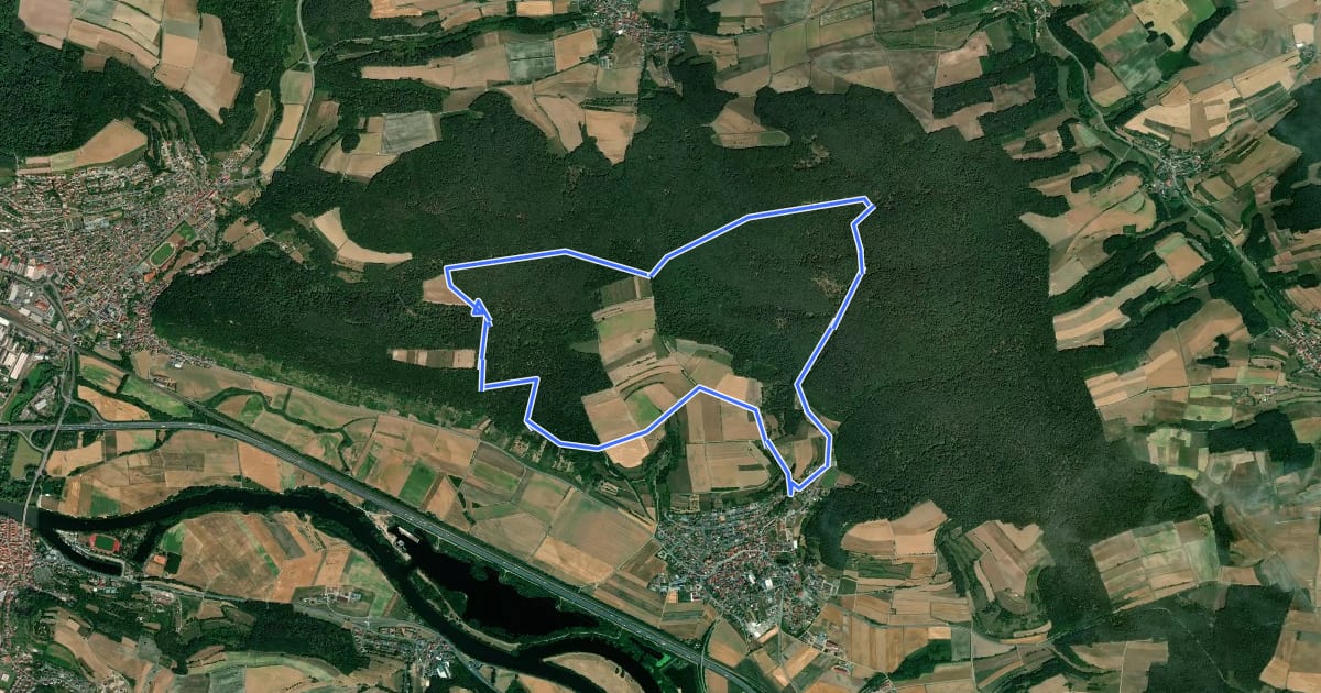 Маршрут Rundwanderweg Fuchs Stettfeld на спутниковом снимке