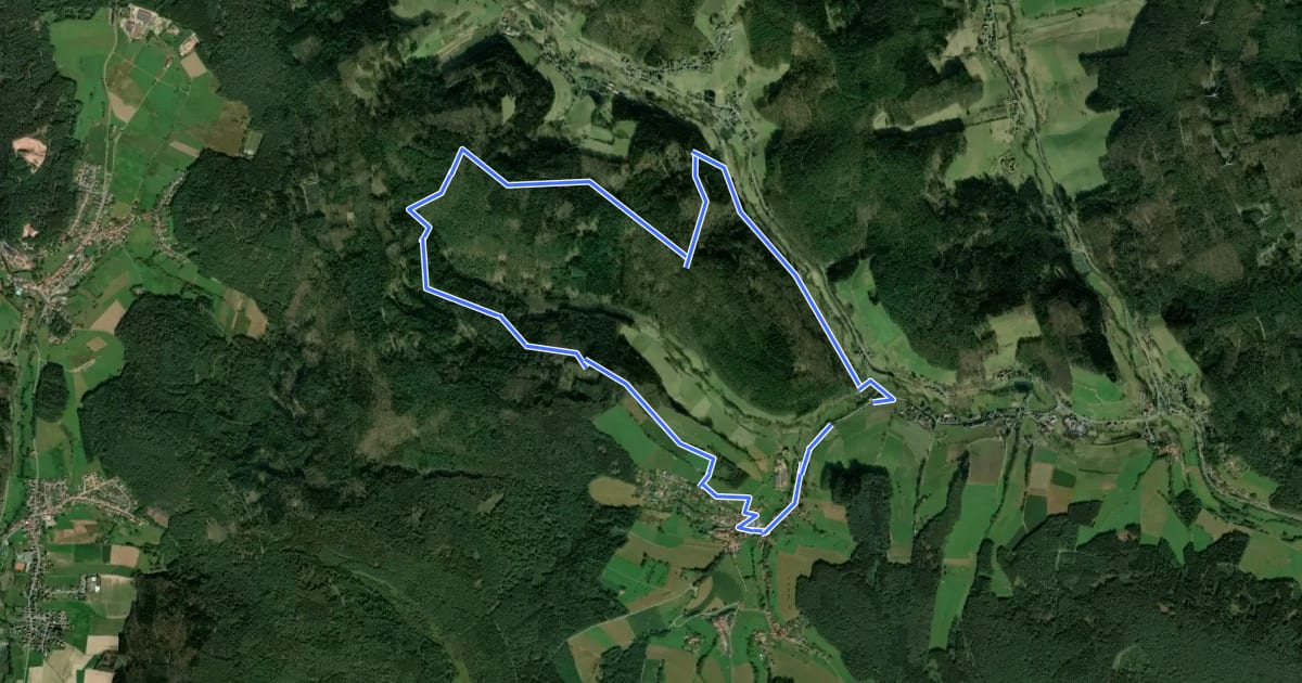 Маршрут Rundwanderweg Güttersbach 6: Köhlerhüttenweg на спутниковом снимке