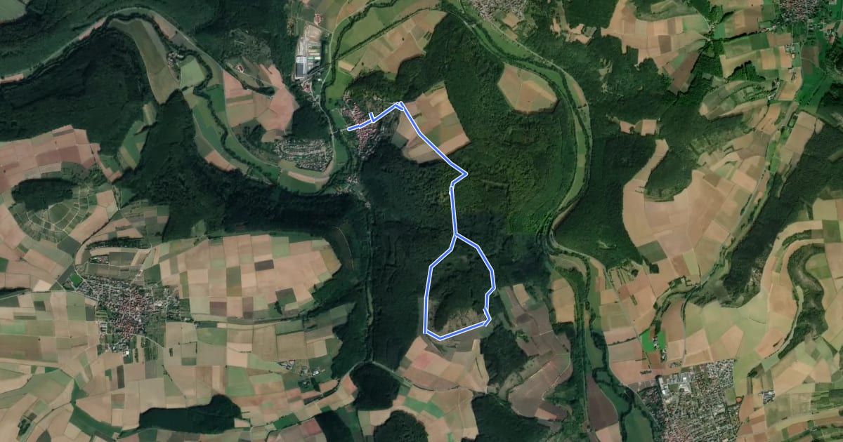 Маршрут Rundwanderweg Gamburg 1 на спутниковом снимке