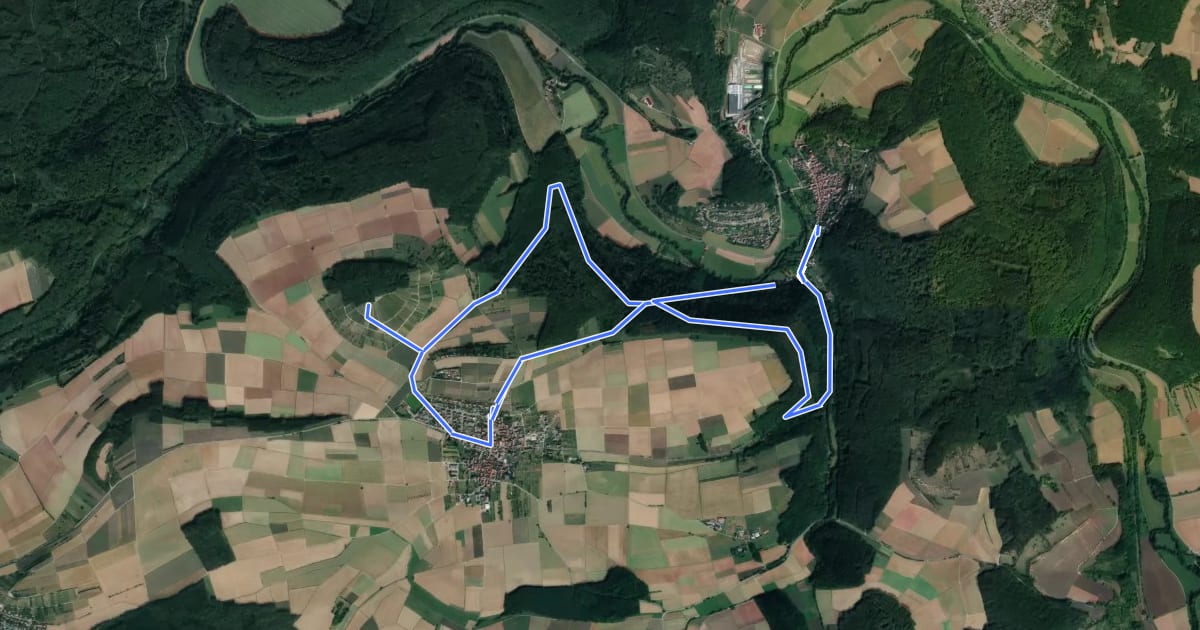 Маршрут Rundwanderweg Gamburg 2 на спутниковом снимке