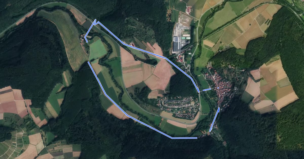 Маршрут Rundwanderweg Gamburg 3 на спутниковом снимке