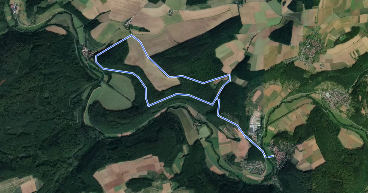 Маршрут Rundwanderweg Gamburg 4 на спутниковом снимке