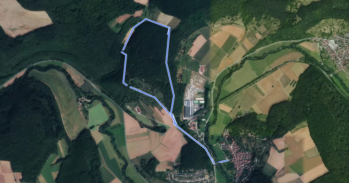 Маршрут Rundwanderweg Gamburg 5 на спутниковом снимке