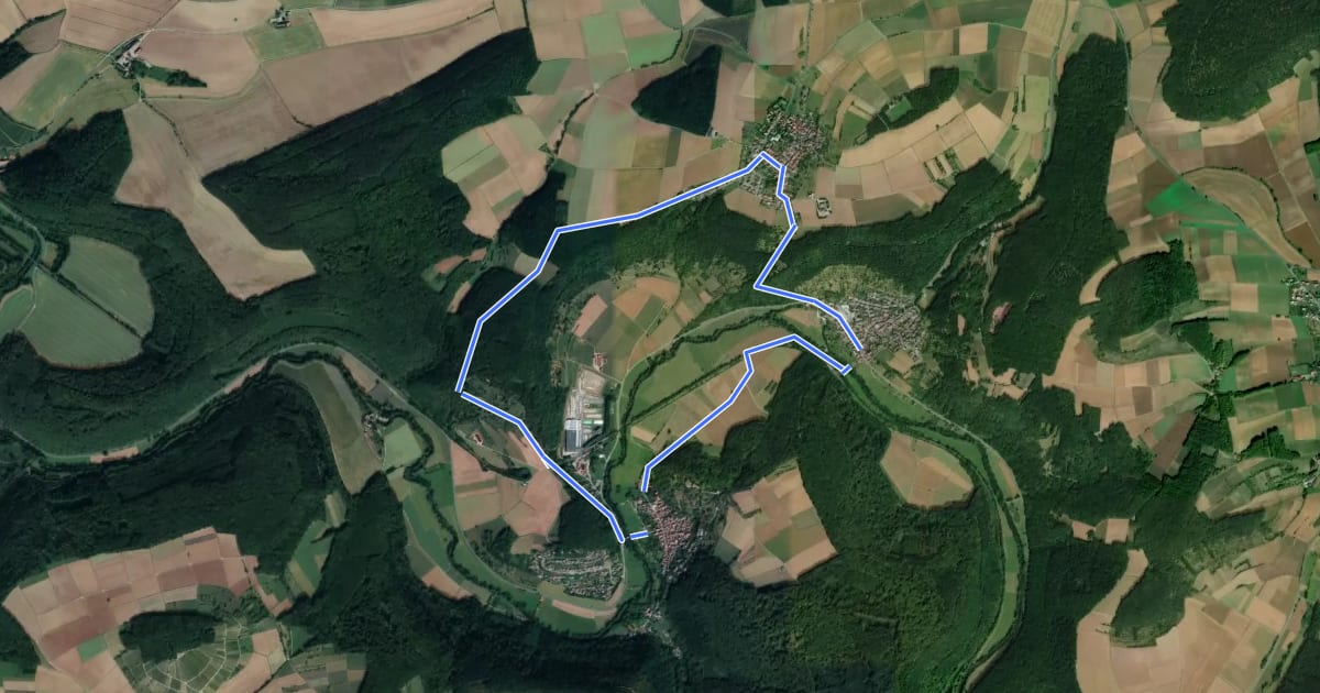 Маршрут Rundwanderweg Gamburg 6 на спутниковом снимке
