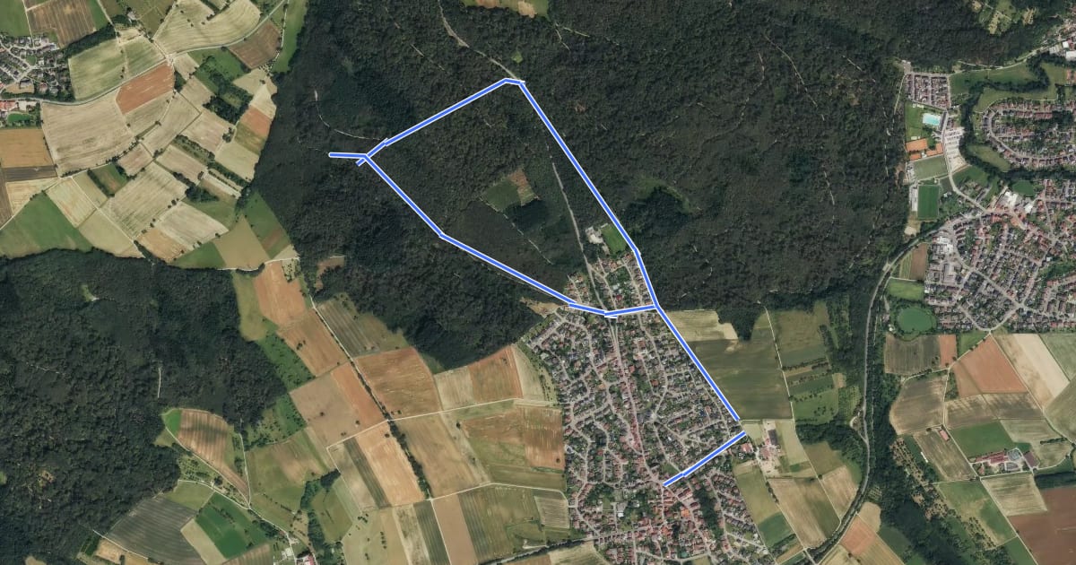 Маршрут Rundwanderweg Gauangelloch 3: Teichweg на спутниковом снимке
